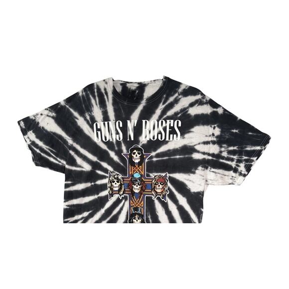 Guns N Roses Vintage Style Tie Dye Appetite for Destruction TShirt L Black White - Picture 3 of 14